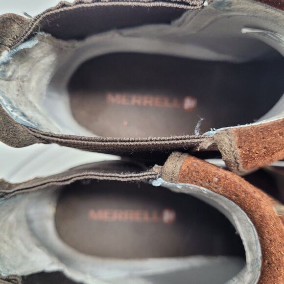 Merrell Boots Burgundy Leather Shoes Hidden Wedge Womens sz 7.5 Cinnamon J48714 - Picture 7 of 7